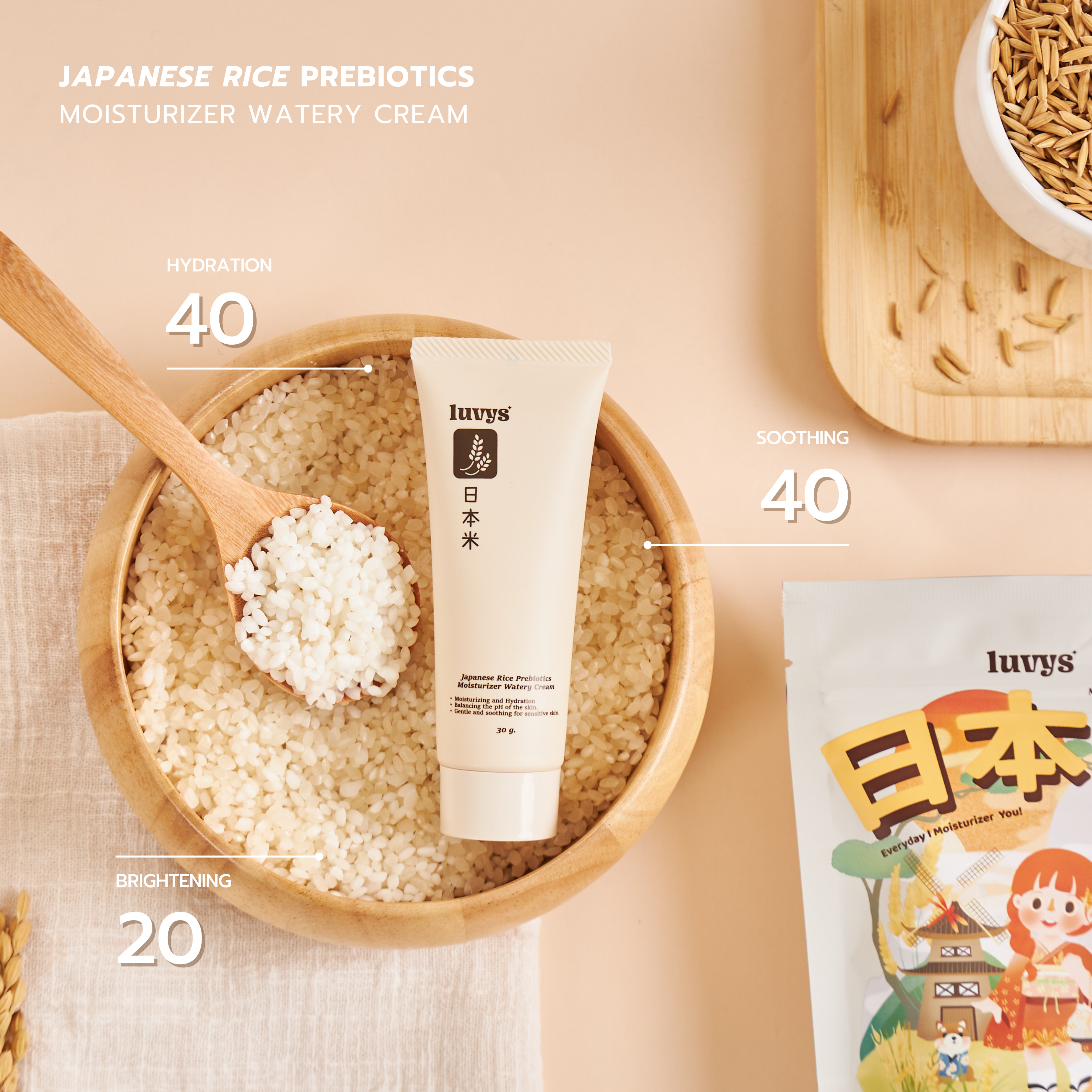 Japanese Rice Prebiotics Moisturizer Watery Cream